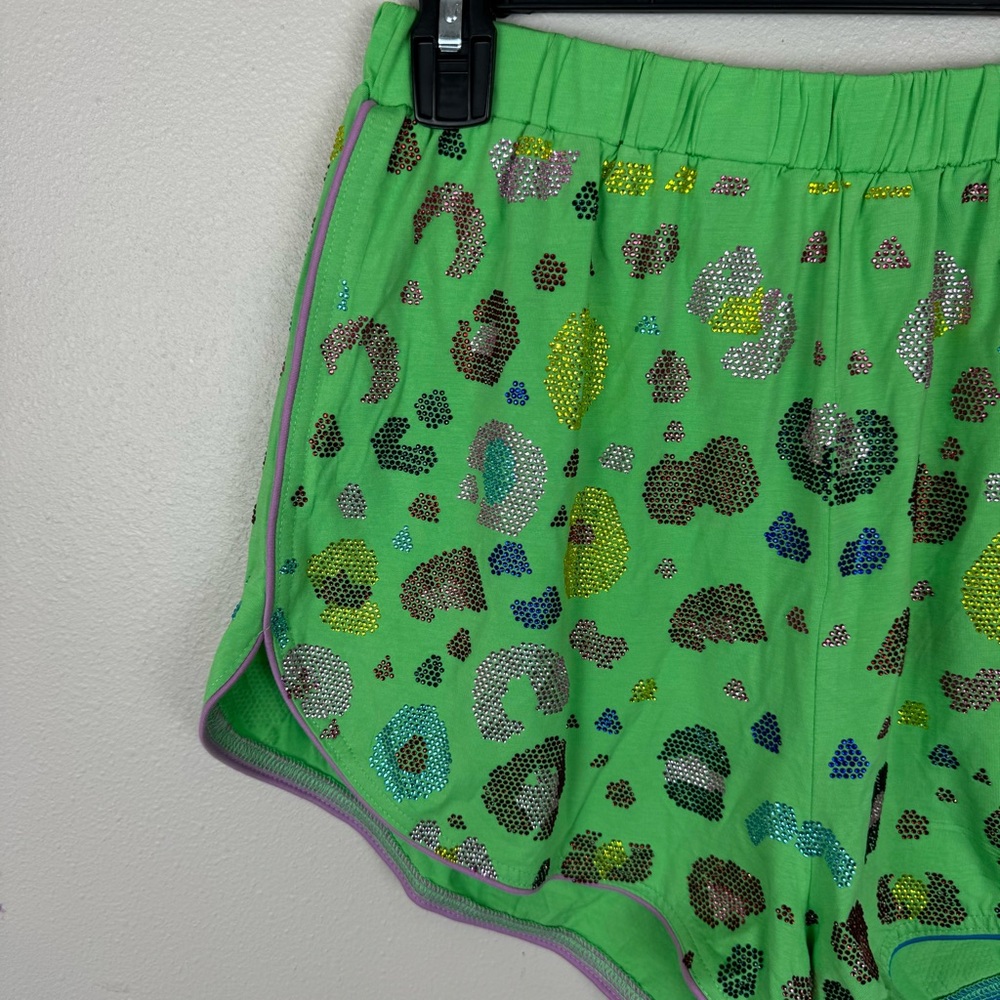QUEEN OF SPARKLES Green Sequin Shorts - Picture 2 of 6